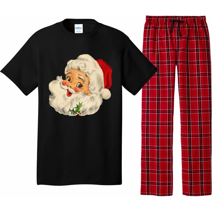 Cool Vintage Christmas Santa Claus Face Pajama Set