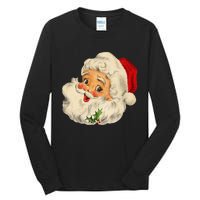 Cool Vintage Christmas Santa Claus Face Tall Long Sleeve T-Shirt