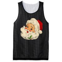 Cool Vintage Christmas Santa Claus Face Mesh Reversible Basketball Jersey Tank