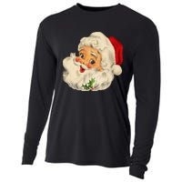 Cool Vintage Christmas Santa Claus Face Cooling Performance Long Sleeve Crew