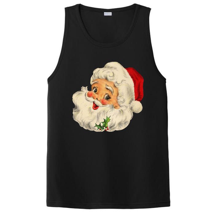 Cool Vintage Christmas Santa Claus Face PosiCharge Competitor Tank