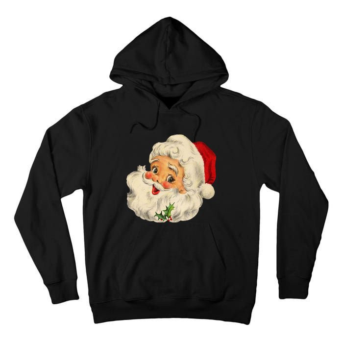 Cool Vintage Christmas Santa Claus Face Tall Hoodie