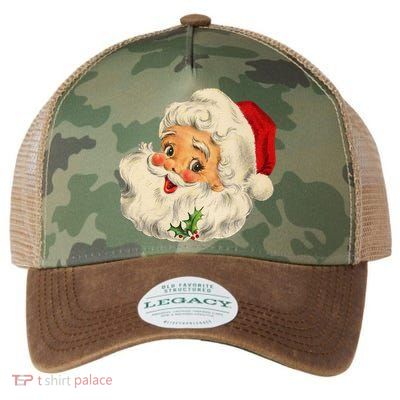 Cool Vintage Christmas Santa Claus Face Gift Legacy Tie Dye Trucker Hat