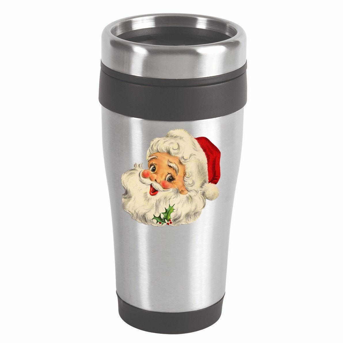 Cool Vintage Christmas Santa Claus Face Gift 16oz Travel Tumbler