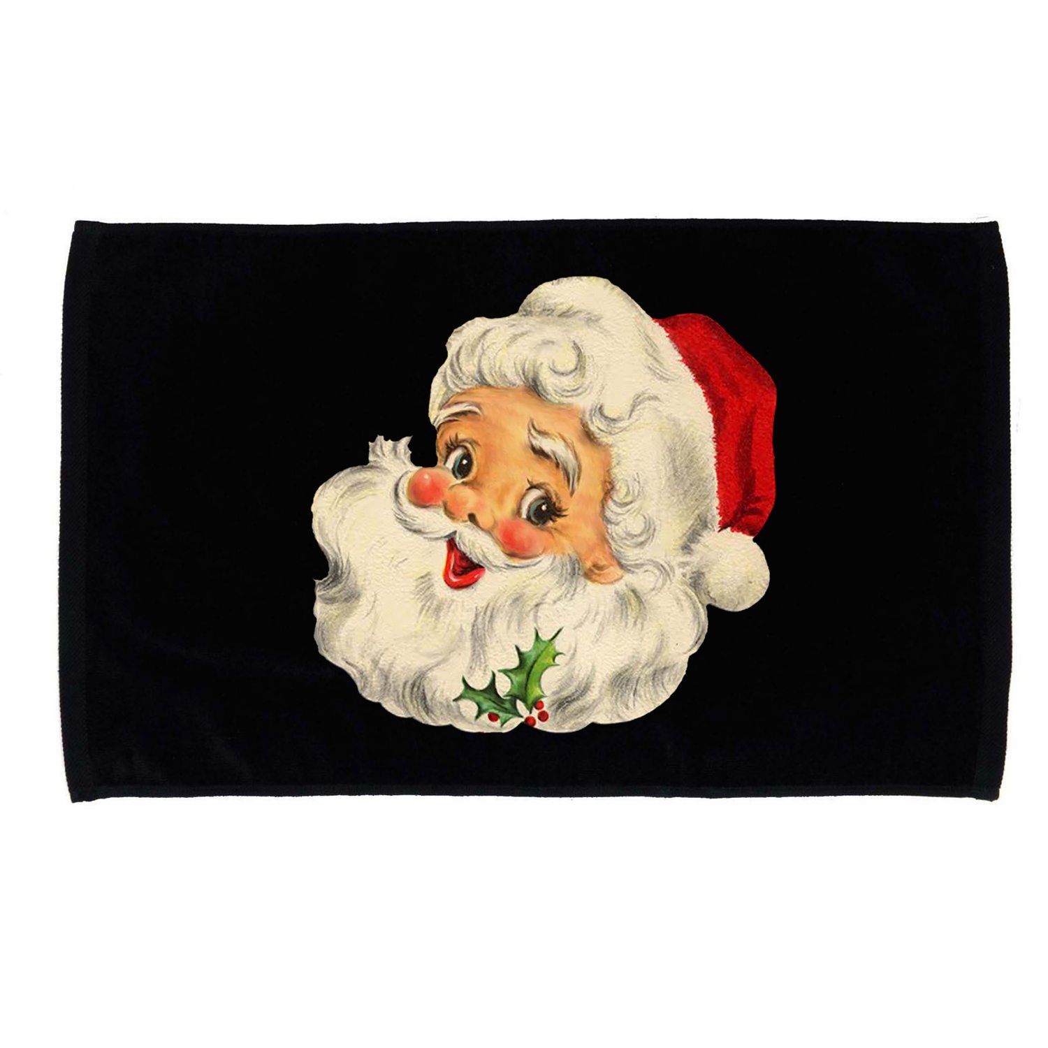 Cool Vintage Christmas Santa Claus Face Gift Microfiber Hand Towel