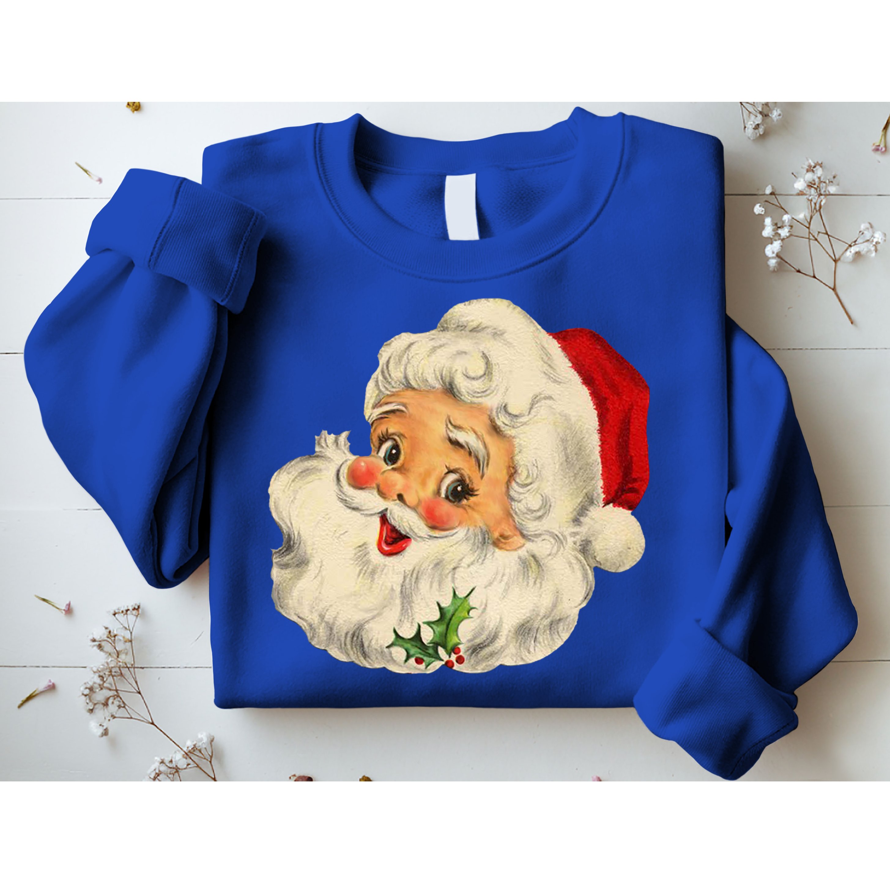 Cool Vintage Christmas Santa Claus Face Gift Sweatshirt