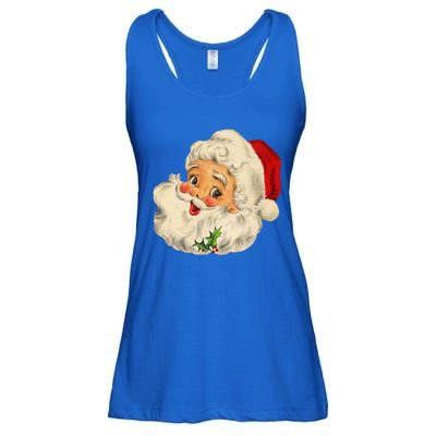 Cool Vintage Christmas Santa Claus Face Gift Ladies Essential Flowy Tank