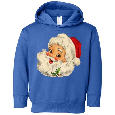 Cool Vintage Christmas Santa Claus Face Gift Toddler Hoodie
