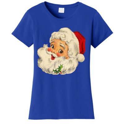 Cool Vintage Christmas Santa Claus Face Gift Women's T-Shirt