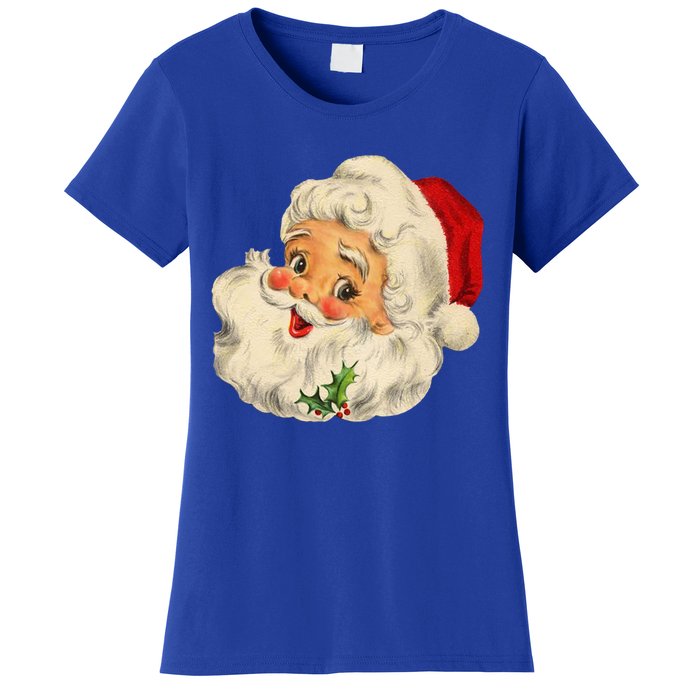 Cool Vintage Christmas Santa Claus Face Gift Women's T-Shirt