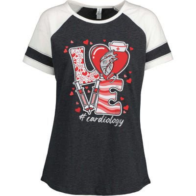 Cardiology Valentine Cardiac Nurse Cvicu Cath Lab Enza Ladies Jersey Colorblock Tee