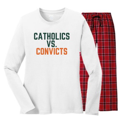 Catholics Vs Convicts Women's Long Sleeve Flannel Pajama Set 