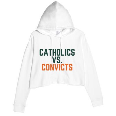 Catholics Vs Convicts Crop Fleece Hoodie