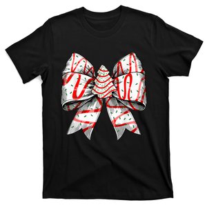 Christmas Vibes Coquette Bow Christmas Tree Cake Gift T-Shirt