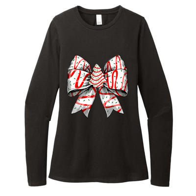 Christmas Vibes Coquette Bow Christmas Tree Cake Gift Womens CVC Long Sleeve Shirt