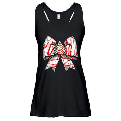 Christmas Vibes Coquette Bow Christmas Tree Cake Gift Ladies Essential Flowy Tank