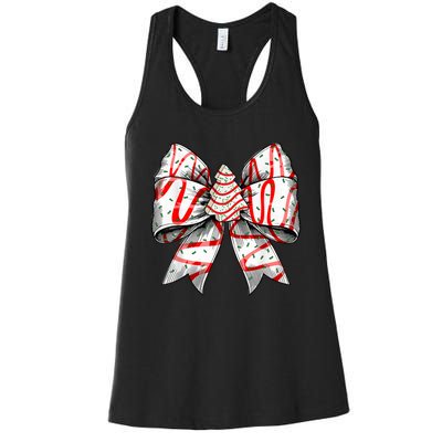 Christmas Vibes Coquette Bow Christmas Tree Cake Gift Women's Racerback Tank