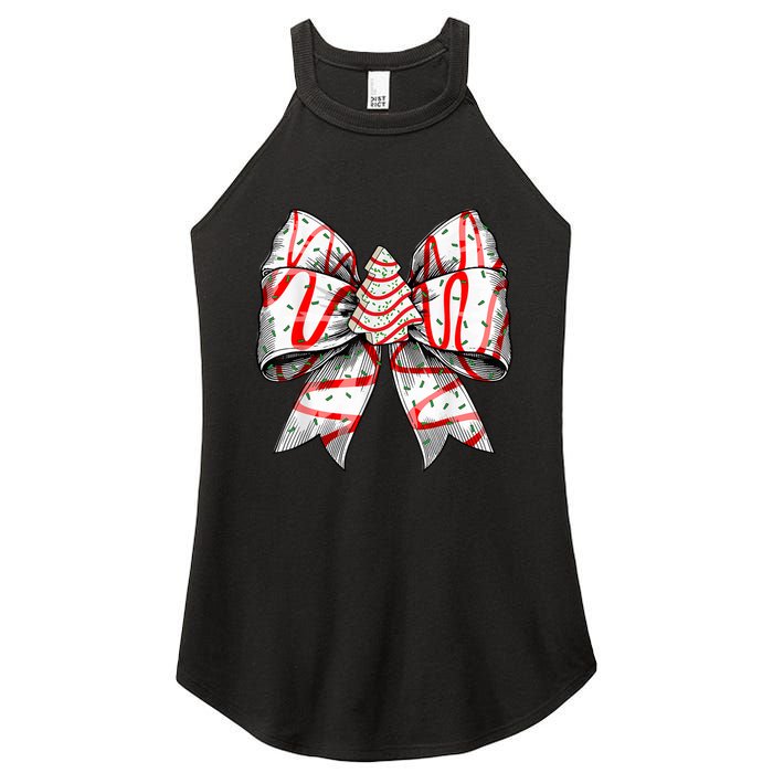 Christmas Vibes Coquette Bow Christmas Tree Cake Gift Women's Perfect Tri Rocker Tank