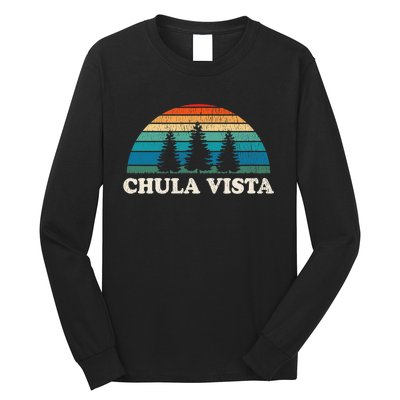 Chula Vista CA 70s Retro Throwback Design Long Sleeve Shirt