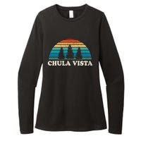 Chula Vista CA 70s Retro Throwback Design Womens CVC Long Sleeve Shirt