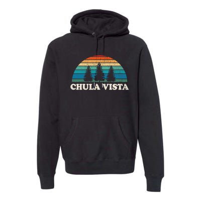 Chula Vista CA 70s Retro Throwback Design Premium Hoodie