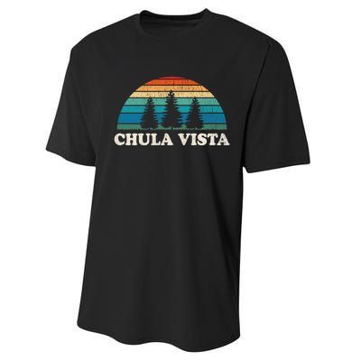 Chula Vista CA 70s Retro Throwback Design Performance Sprint T-Shirt