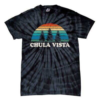 Chula Vista CA 70s Retro Throwback Design Tie-Dye T-Shirt