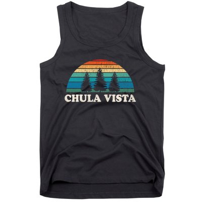 Chula Vista CA 70s Retro Throwback Design Tank Top