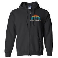 Chula Vista CA 70s Retro Throwback Design Full Zip Hoodie