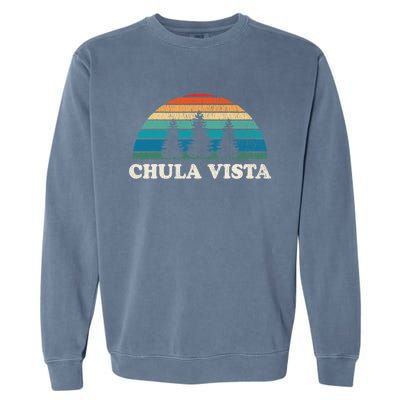 Chula Vista CA 70s Retro Throwback Design Garment-Dyed Sweatshirt