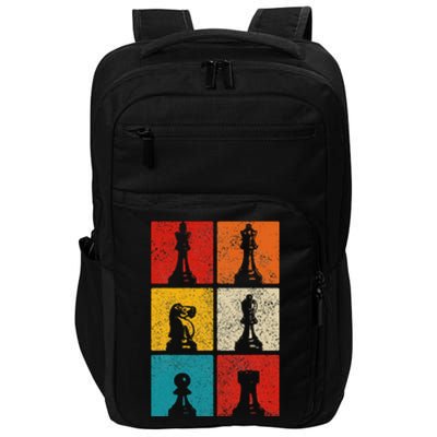 Chess Vintage Chess Master Club Chess Player Impact Tech Backpack