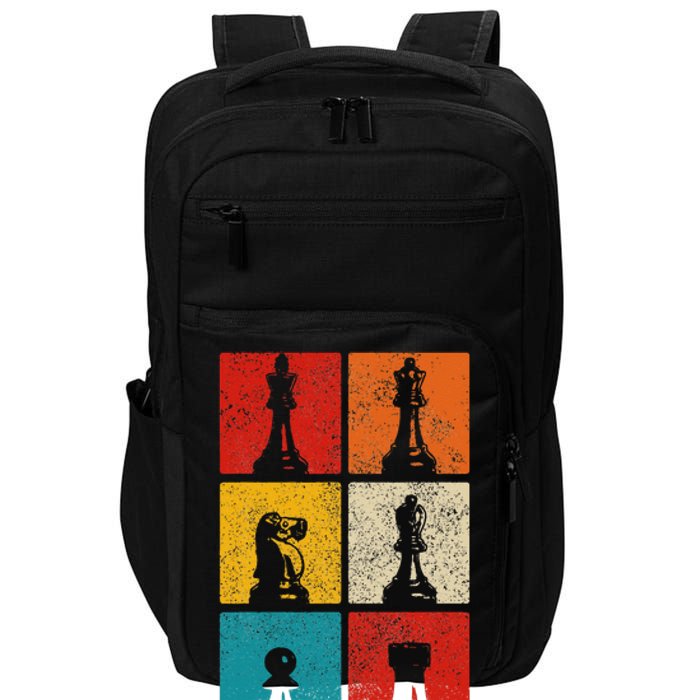 Chess Vintage Chess Master Club Chess Player Impact Tech Backpack