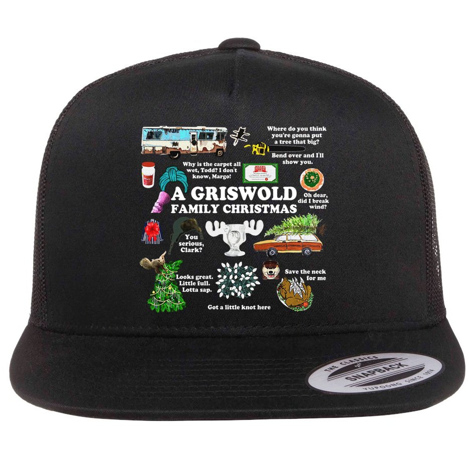 Christmas Vacation Collage Premium Scoop Christmas Family Christmas Classic Flat Bill Trucker Hat
