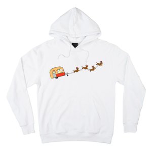 Camper Van Christmas Dachshund Sleigh Doxie Dog Xmas Pajama Hoodie