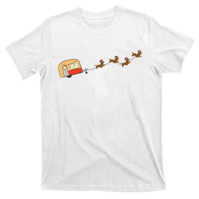 Camper Van Christmas Dachshund Sleigh Doxie Dog Xmas Pajama T-Shirt