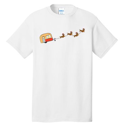 Camper Van Christmas Dachshund Sleigh Doxie Dog Xmas Pajama Tall T-Shirt