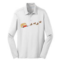 Camper Van Christmas Dachshund Sleigh Doxie Dog Xmas Pajama Silk Touch Performance Long Sleeve Polo