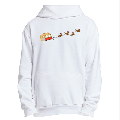 Camper Van Christmas Dachshund Sleigh Doxie Dog Xmas Pajama Urban Pullover Hoodie