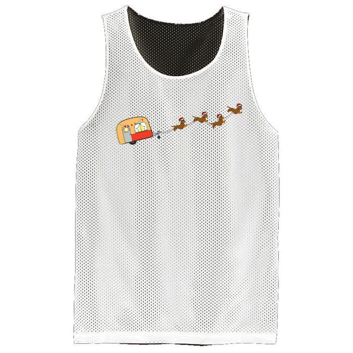 Camper Van Christmas Dachshund Sleigh Doxie Dog Xmas Pajama Mesh Reversible Basketball Jersey Tank