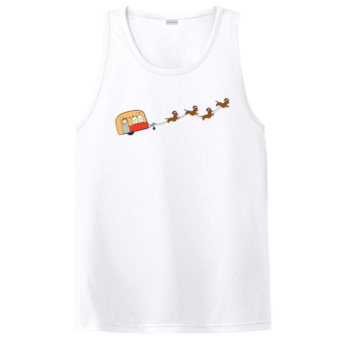 Camper Van Christmas Dachshund Sleigh Doxie Dog Xmas Pajama PosiCharge Competitor Tank