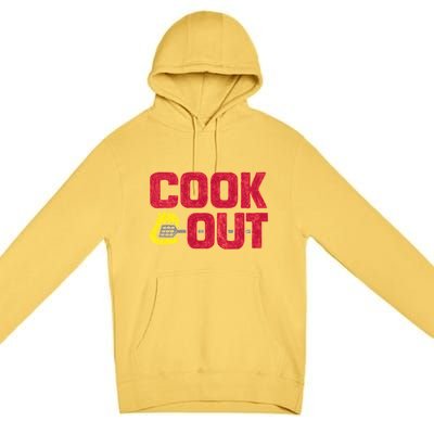 Cookout Vintage Chalk Texture Red Gray Premium Pullover Hoodie