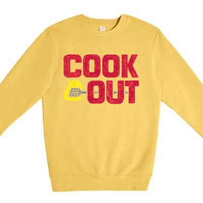 Cookout Vintage Chalk Texture Red Gray Premium Crewneck Sweatshirt