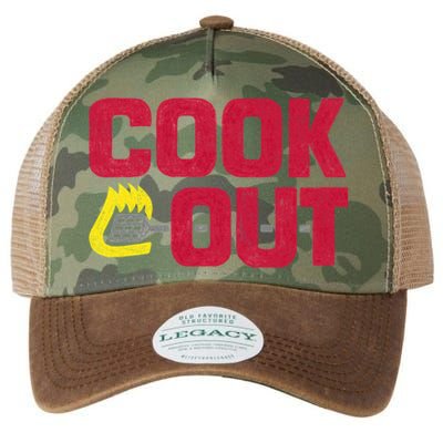 Cookout Vintage Chalk Texture Red Gray Legacy Tie Dye Trucker Hat