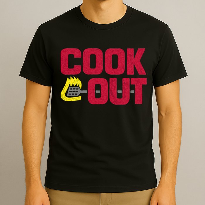 Cookout Vintage Chalk Texture Red Gray T-Shirt