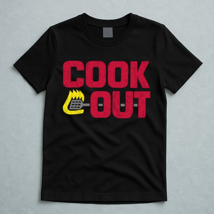 Cookout Vintage Chalk Texture Red Gray T-Shirt