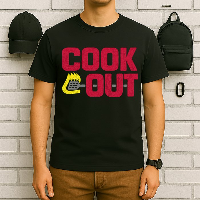 Cookout Vintage Chalk Texture Red Gray T-Shirt