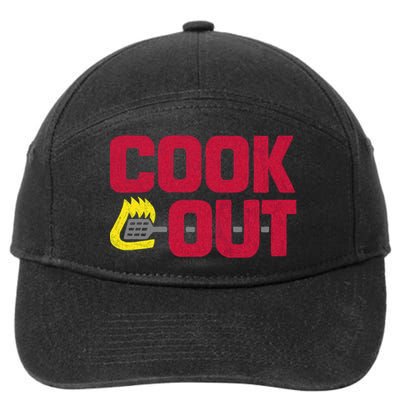 Cookout Vintage Chalk Texture Red Gray 7-Panel Snapback Hat