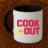 Cookout Vintage Chalk Texture Red Gray Mug
