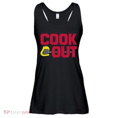 Cookout Vintage Chalk Texture Red Gray Ladies Essential Flowy Tank