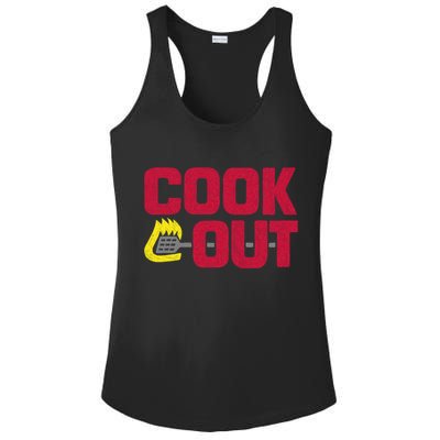 Cookout Vintage Chalk Texture Red Gray Ladies PosiCharge Competitor Racerback Tank